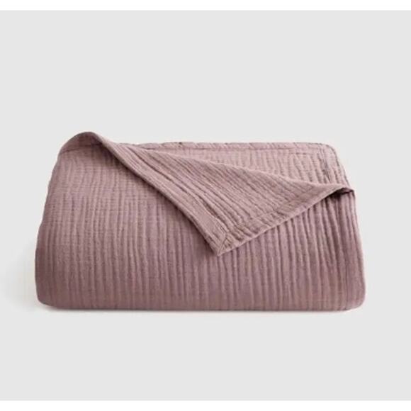 Quince Organic Airy Comfy Gauze Blanket King/Cal King Fig NWOT #27 NWOT - Picture 3 of 3